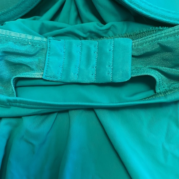 Coco Reef Diamond Wrap bra sized tankini top, Turquoise. - Picture 3 of 4